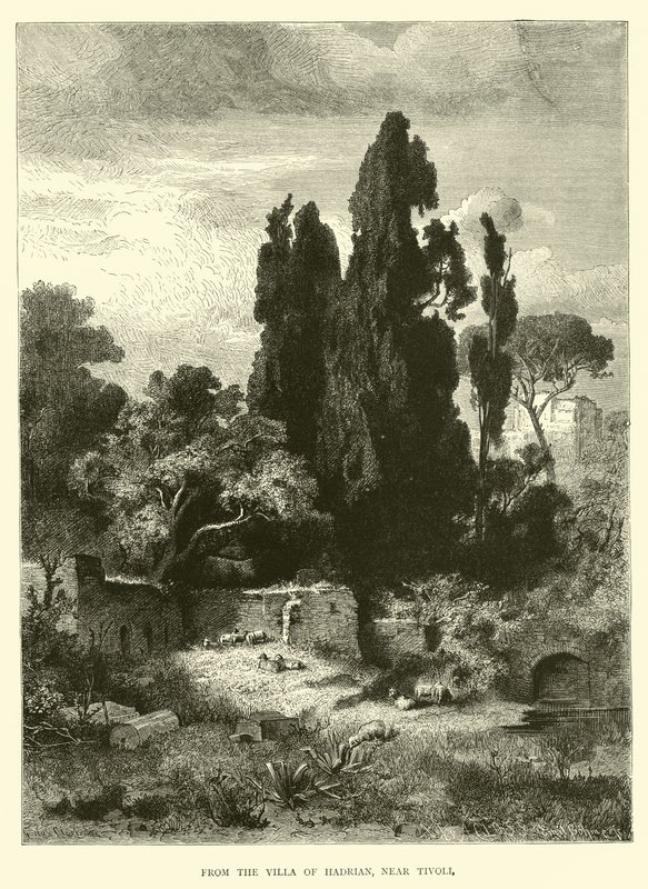 Fra Villa of Hadrian, nær Tivoli av English School