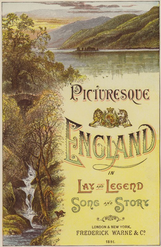 Frontispice for Picturesque England av L Valentine (farget gravering) av English School