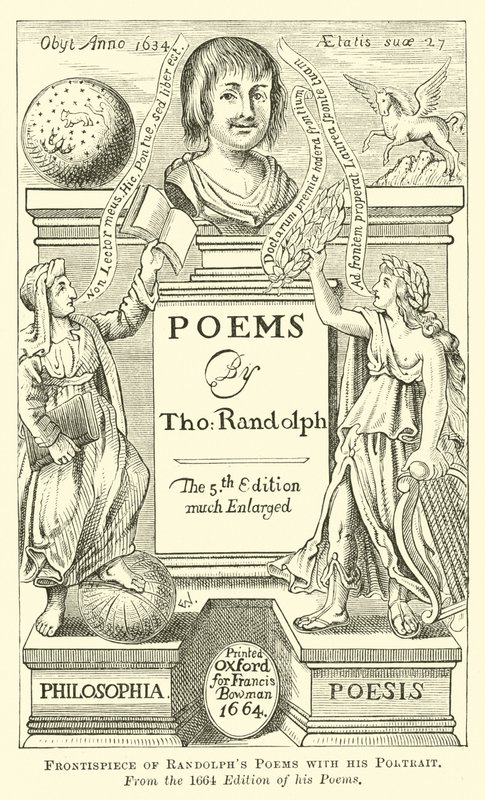 Frontispice av Randolphs Poems with his Portrait av English School