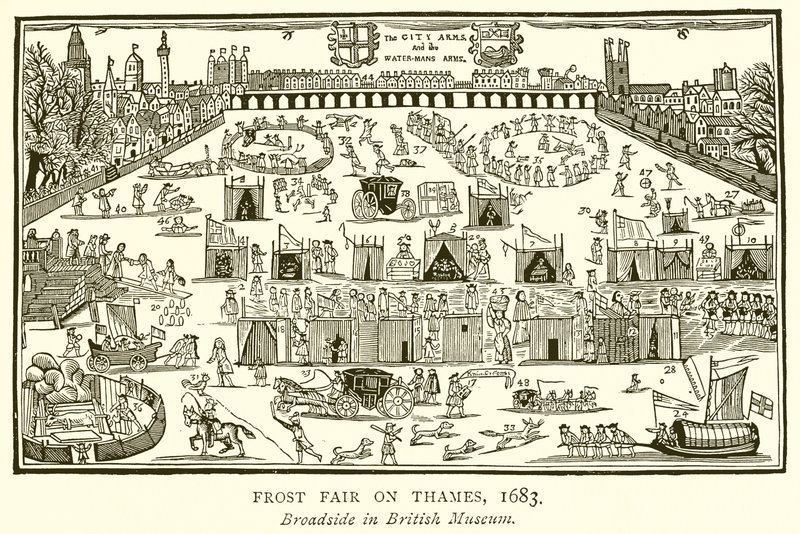 Frostmesse på Themsen, 1683 av English School