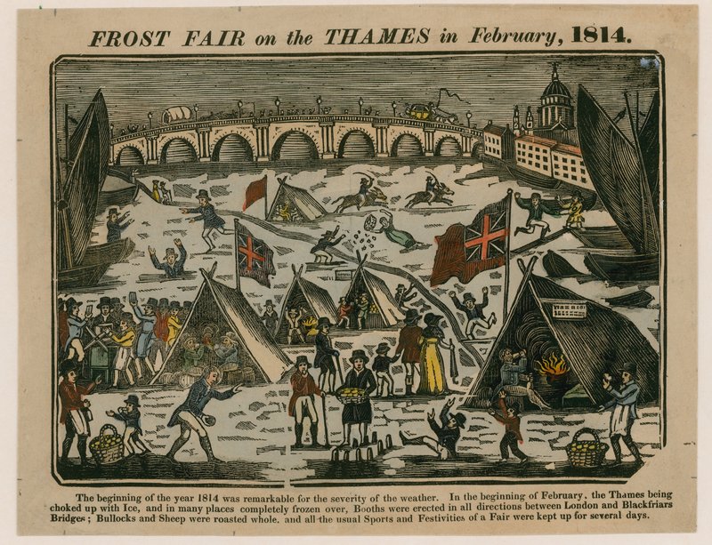 Frostmesse på Themsen, 1814 av English School