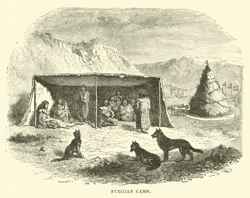 Fuegian Camp, Tierra del Fuego, 1890 av English School