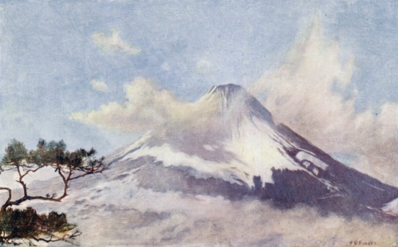 Fujisan, det "hellige fjellet" (farge litho) av English School