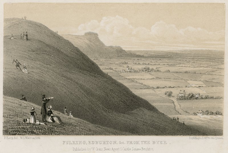 Fulking, Edburton, etc fra Dyke (gravering) av English School