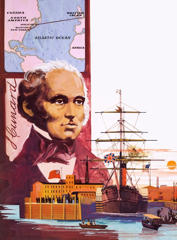 Full damp fremover, pioneren på passasjerskipet til Atlanterhavet, Samuel Cunard av English School