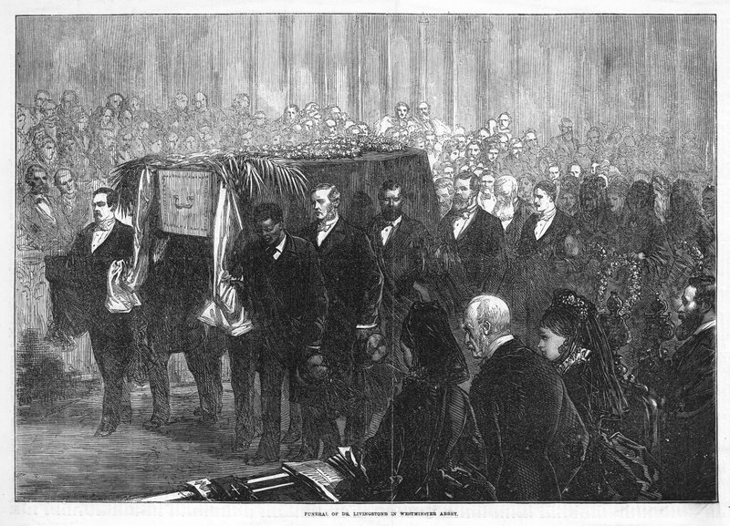 Begravelse til Dr Livingstone i Westminster Abbey av English School