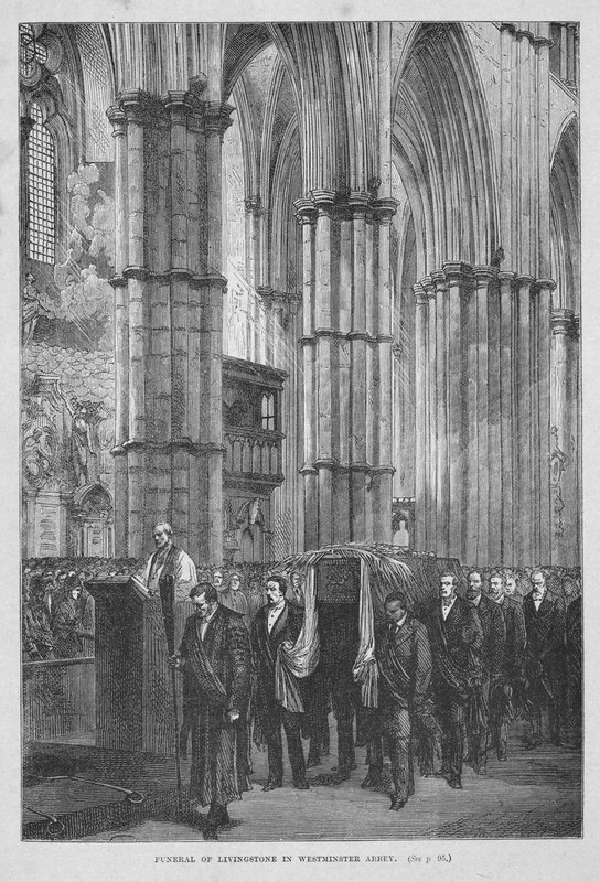 Begravelse til Dr Livingstone i Westminster Abbey av English School