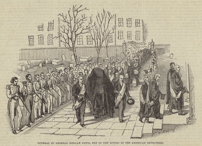 Begravelse til general Morgan Lewis, en av skuespillerne i den amerikanske revolusjonen av English School