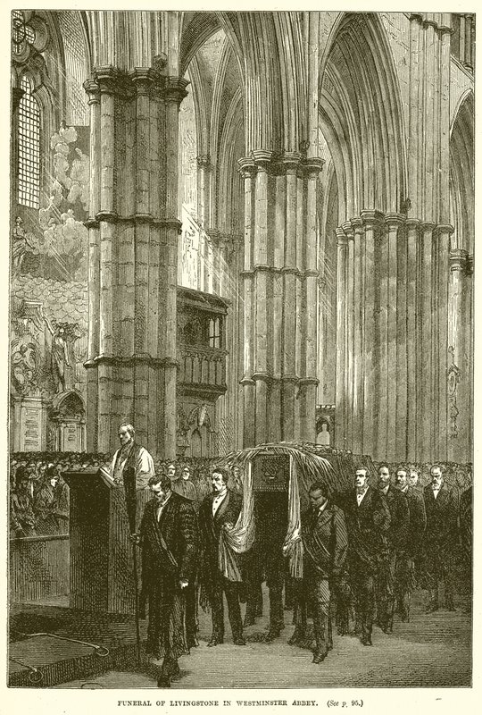 Livingstones begravelse i Westminster Abbey av English School