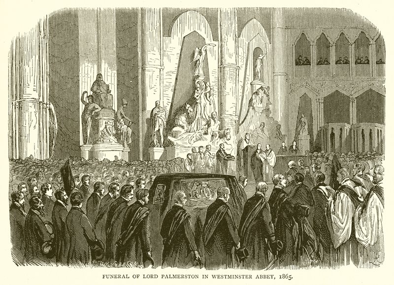Begravelse av Lord Palmerston i Westminster Abbey, 1865 av English School