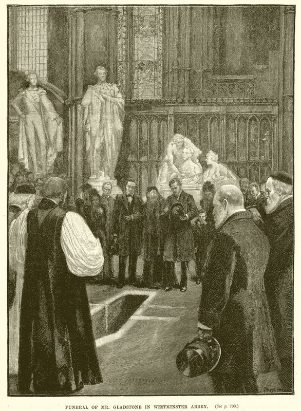 Begravelse av Mr. Gladstone i Westminster Abbey av English School
