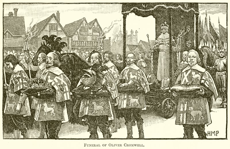 Begravelse til Oliver Cromwell av English School