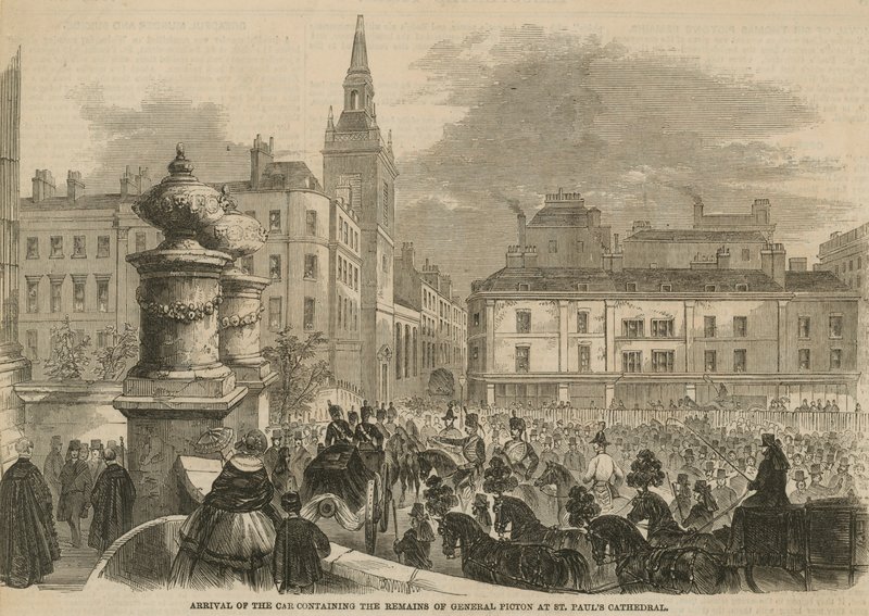 Begravelse av Sir Thomas Picton av English School