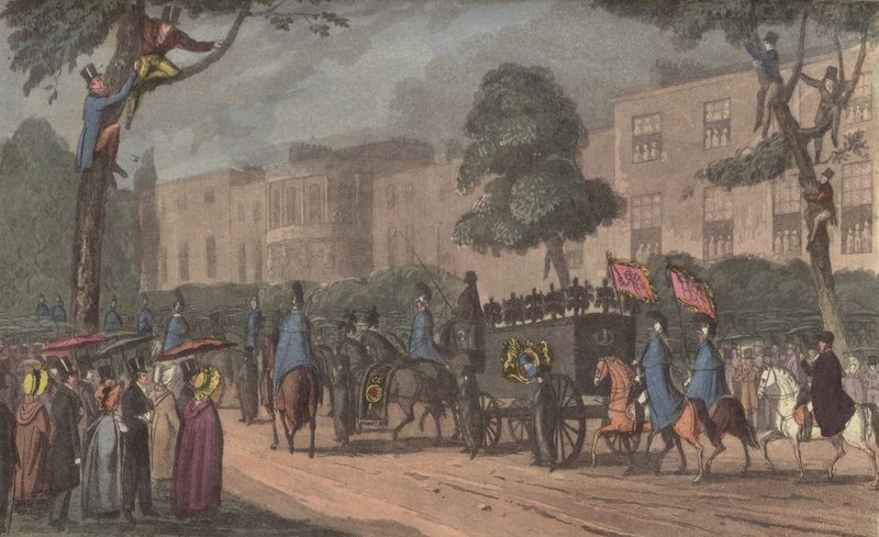 Begravelsesprosesjon av dronning Caroline, fremmedgjorte kone til kong George IV av English School