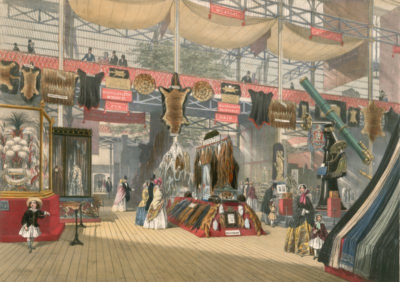 Pels- og hårseksjonen av Den store utstillingen fra 1851 av English School