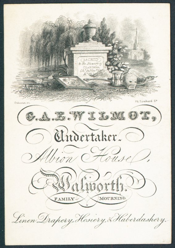 G A E Wilmot, bedemann, handelskort av English School