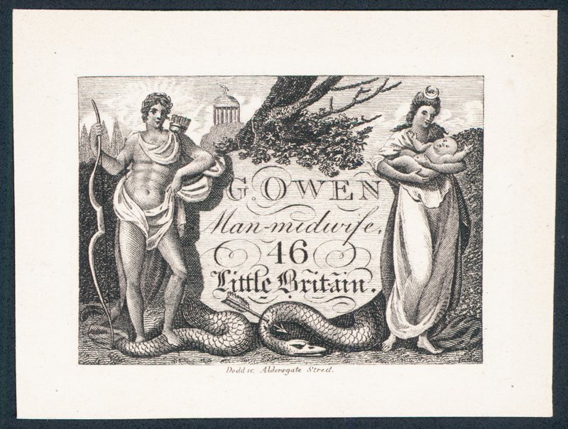 G Owen, mann-jordmor, handelskort av English School