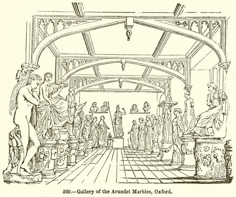 Galleri med Arundel-marmorene, Oxford (gravering) av English School