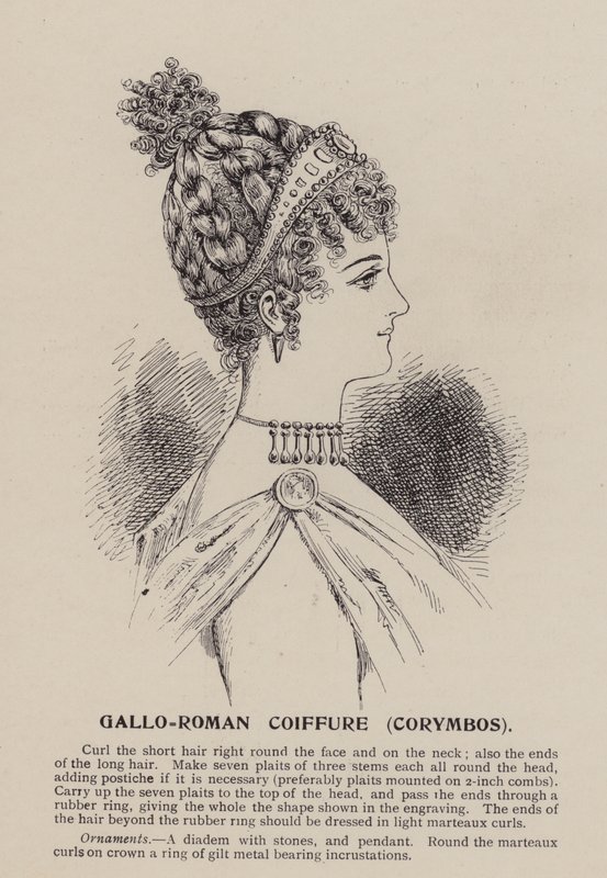 Gallo-romersk frisyre, Corymbos (gravering) av English School
