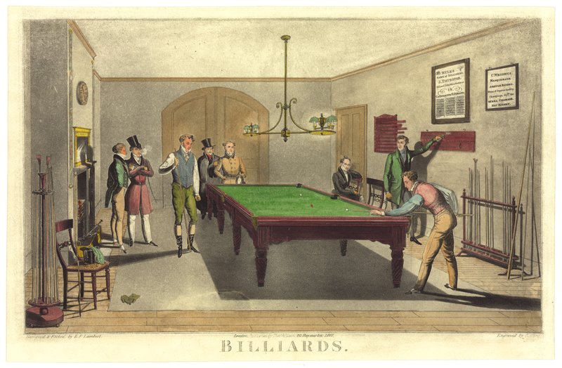 Spill av biljard, 1827 av English School