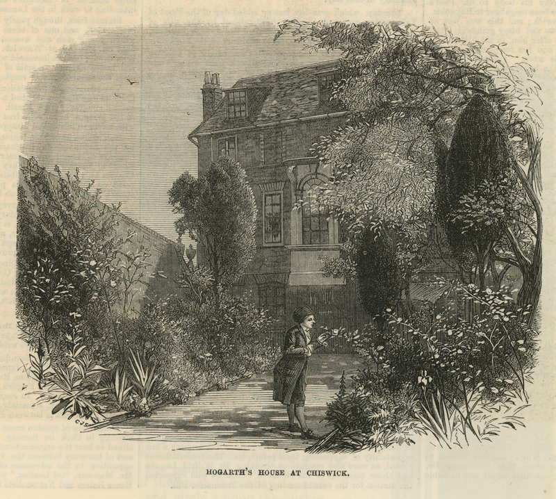 Hage ved huset til William Hogarth av English School