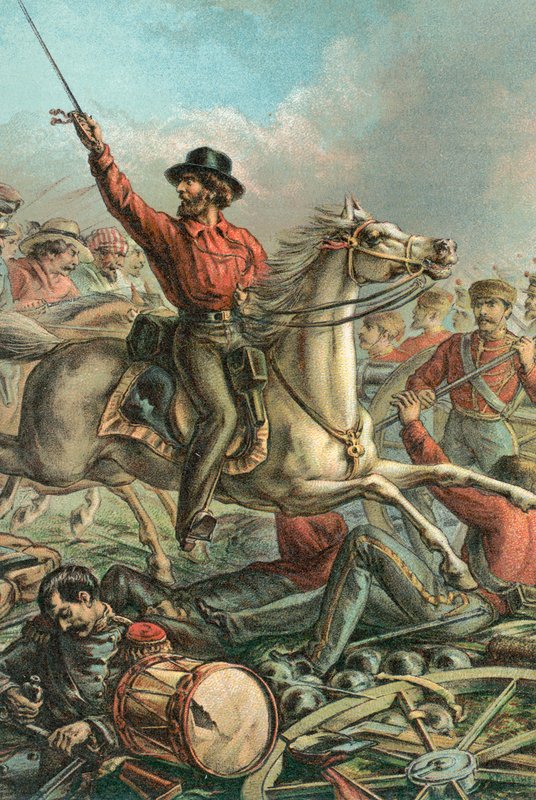 Garibaldi fanger fire franske kanoner ved Roma av English School