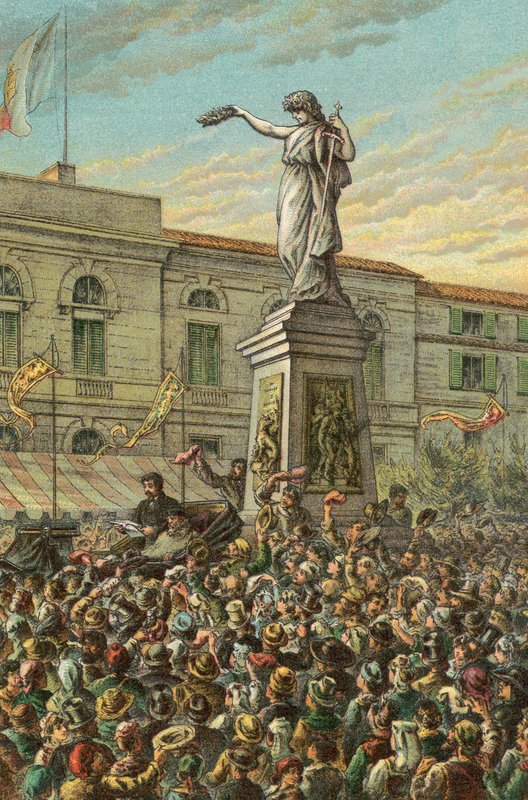 Garibaldi avduker Mentana-minnesmerket i Milano av English School