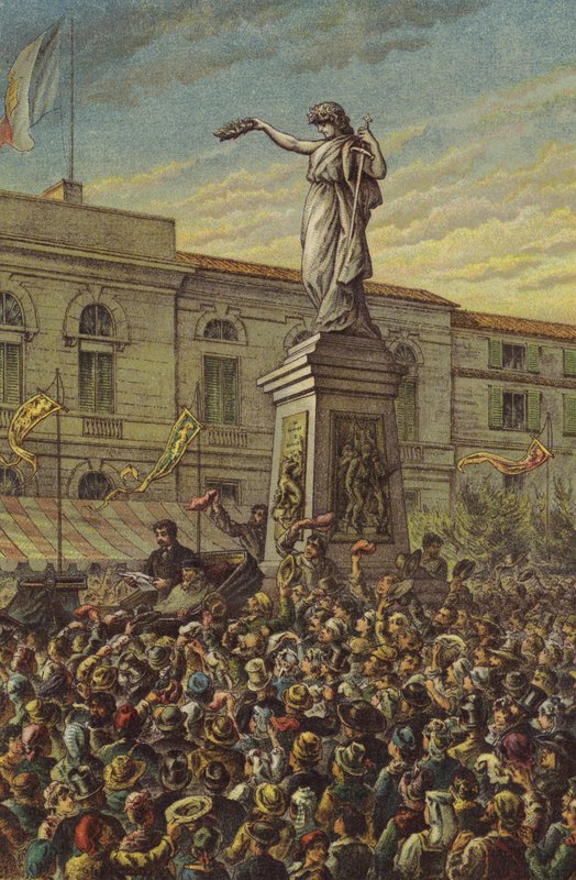 Garibaldi avduker Mentana-minnesmerket i Milano av English School