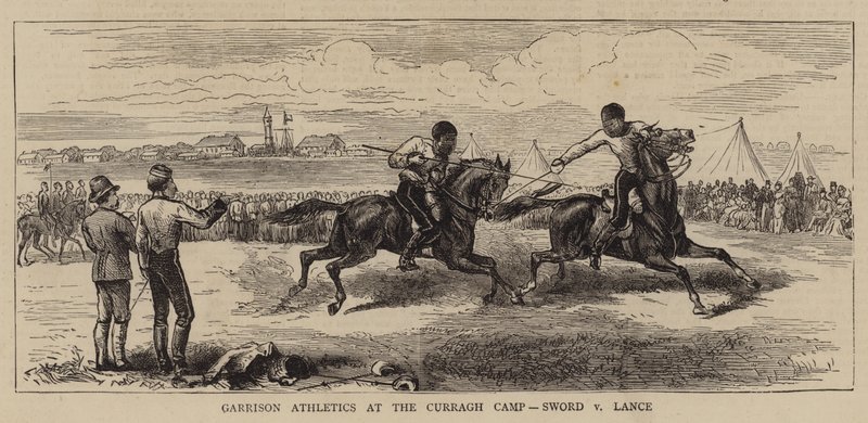 Garrison Athletics på Curragh Camp, Sword v Lance (gravering) av English School