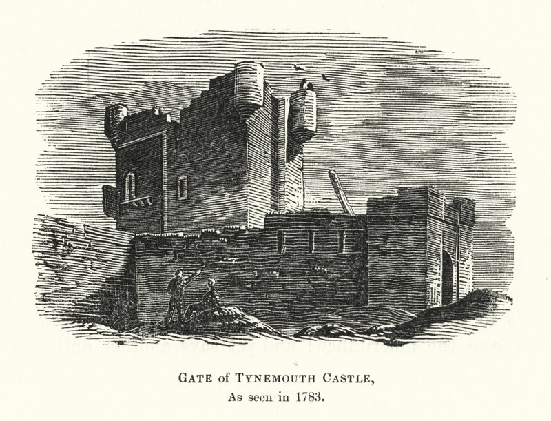 Gate of Tynemouth Castle, sett i 1783 (gravering) av English School