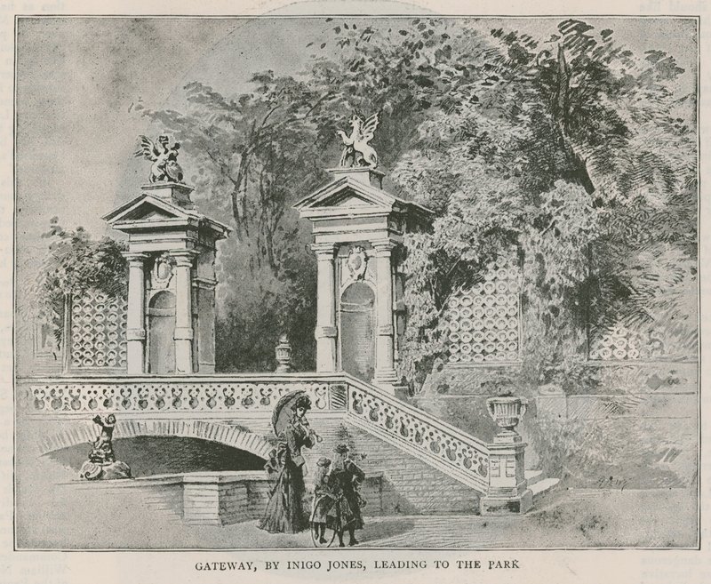 Gateway, av Inigo Jones, som fører til parken, Holland House av English School