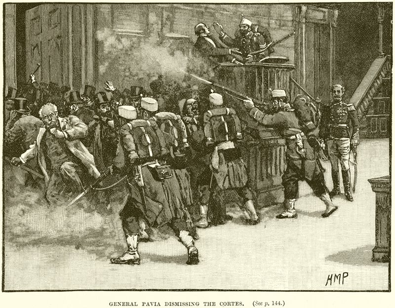 General Pavia avskjediger Cortes av English School