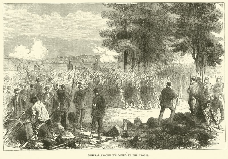 General Trochu ønsket velkommen av troppene, desember 1870 av English School