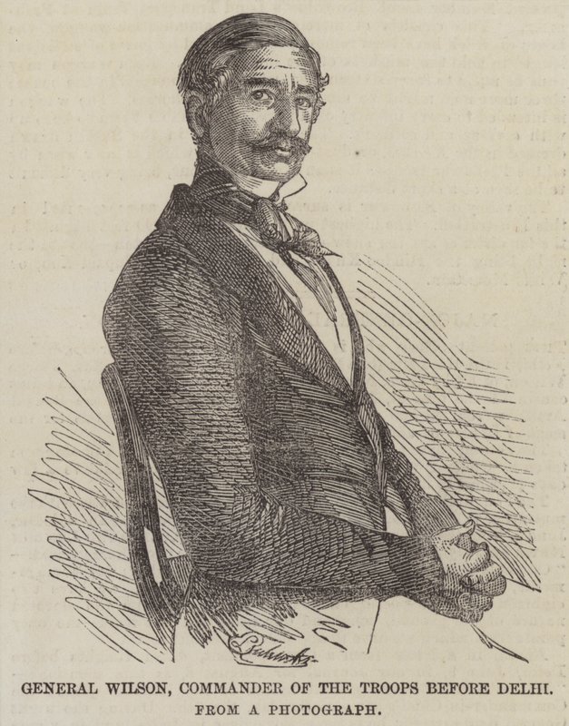 General Wilson, sjef for troppene før Delhi (gravering) av English School