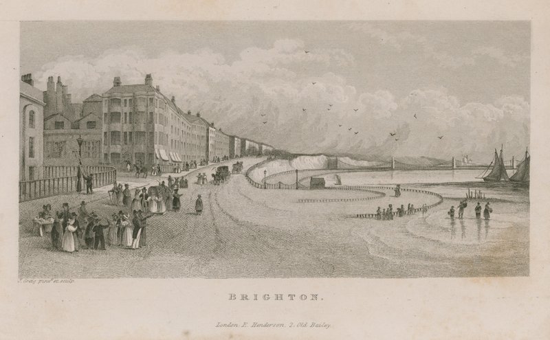 Generell utsikt langs strandpromenaden i Brighton av English School
