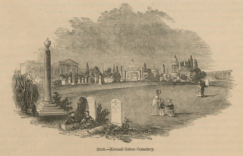 Generell utsikt over Kensal Green Cemetery av English School