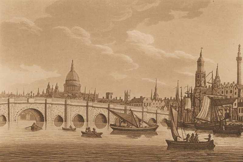 Generell utsikt over London Bridge av English School
