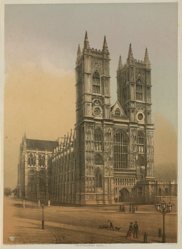 Generell utsikt over Westminster Abbey av English School