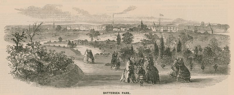 Generelt syn på folk som går i Battersea Park av English School