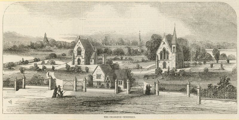 Generell utsikt over Charlton Cemetery av English School
