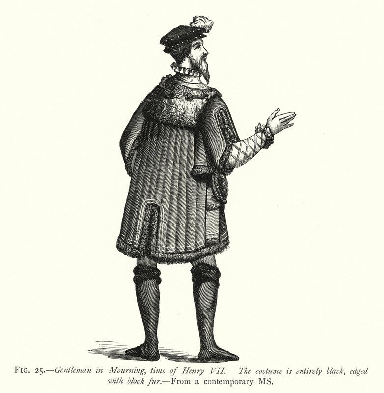 Gentleman in Mourning, Henry VIIs tid (gravering) av English School