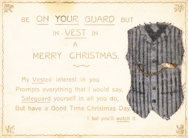 Gentlemans vest, julekort av English School