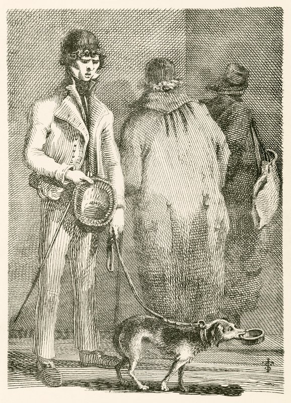George Dyball, en blind tigger av betydelig beryktethet, og hunden hans Nelson av English School