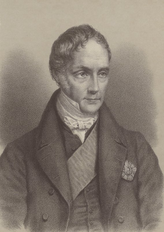 George Hamilton Gordon, 4. jarl av Aberdeen, britisk statsminister 1852-1855 (litho) av English School