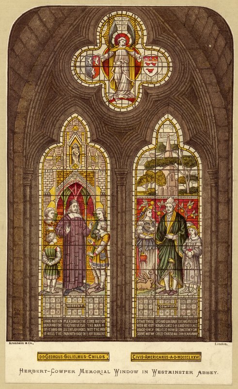 George Herbert og William Cowper-vinduet, Westminster Abbey, London av English School