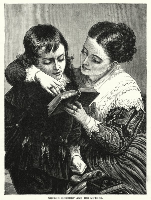 George Herbert og hans mor (gravering) av English School