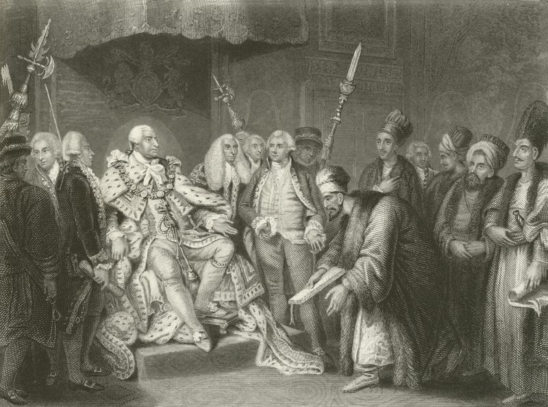 George III mottar den tyrkiske ambassadøren og suiten av English School