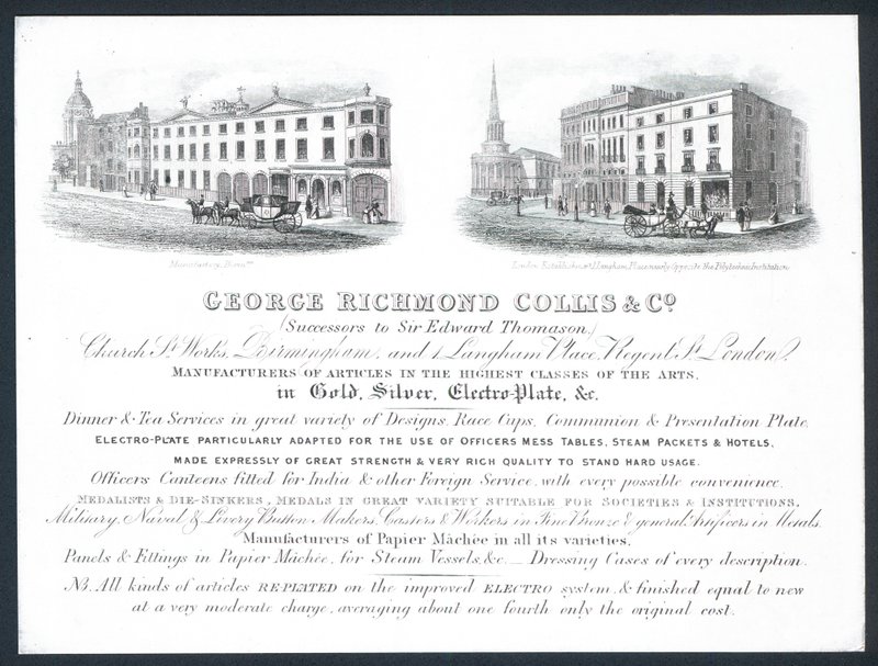 George Richmond Collis & Co, handelskort av English School