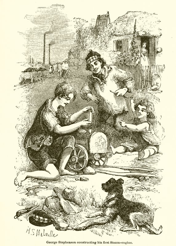 George Stephenson konstruerte sin første dampmotor av English School