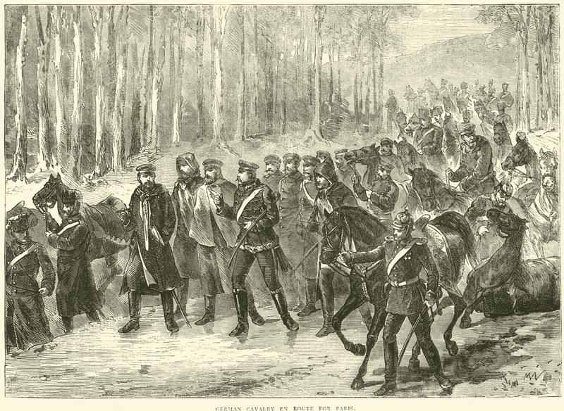 Tysk kavaleri på vei til Paris, oktober 1870 av English School